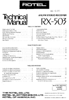 Rotel RX-503 - Technical manual 